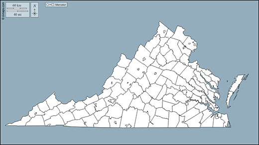 virginia counties map